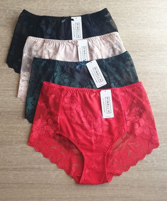 4×Damskie majtki figi z koronką 2/3XL