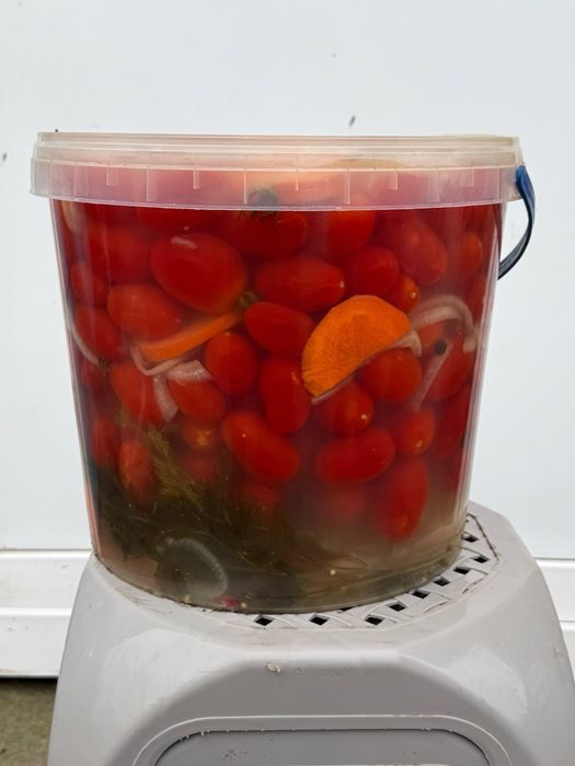 Квашені помідори та огірок