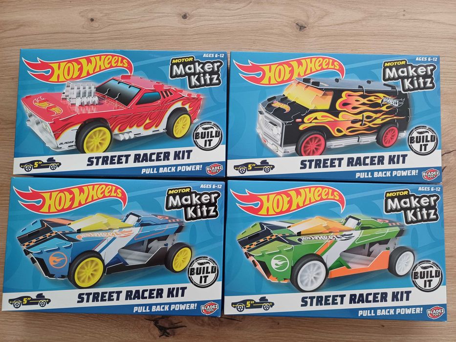 Nowe modele do składania Hot Wheels Motor Maker Kitz - pakiet 4 sztuki