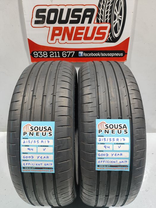2 pneus semi novos 215-55R17 Good Year - Oferta dos Portes