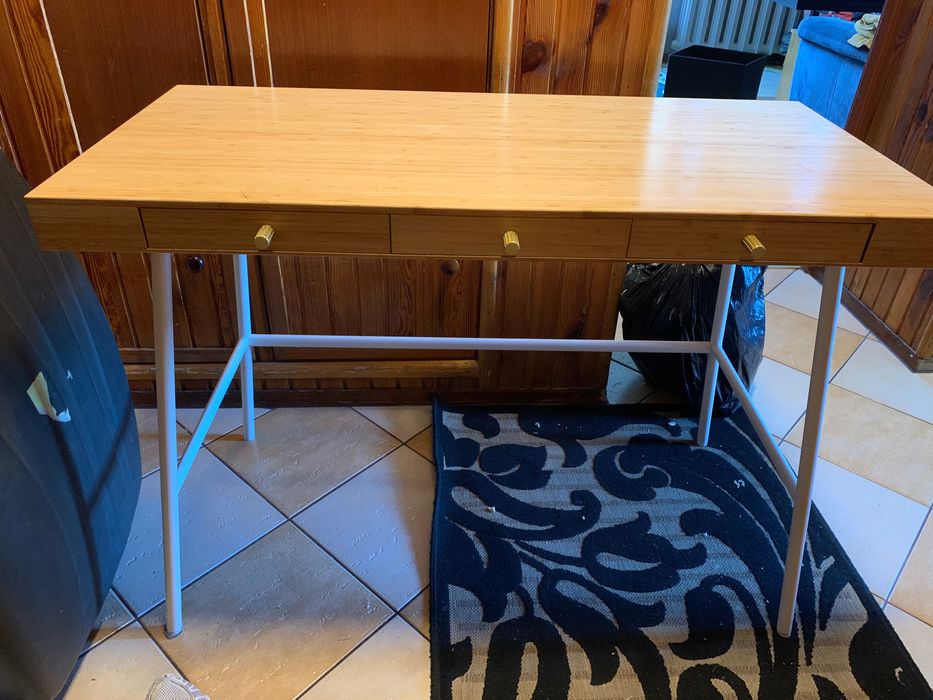 ikea lillesen biurko bambus