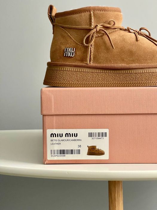Buty damskie Miu Miu zima cheestnut