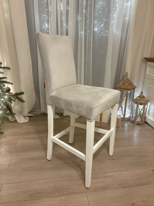 Hokery 2 sztuki szare / białe