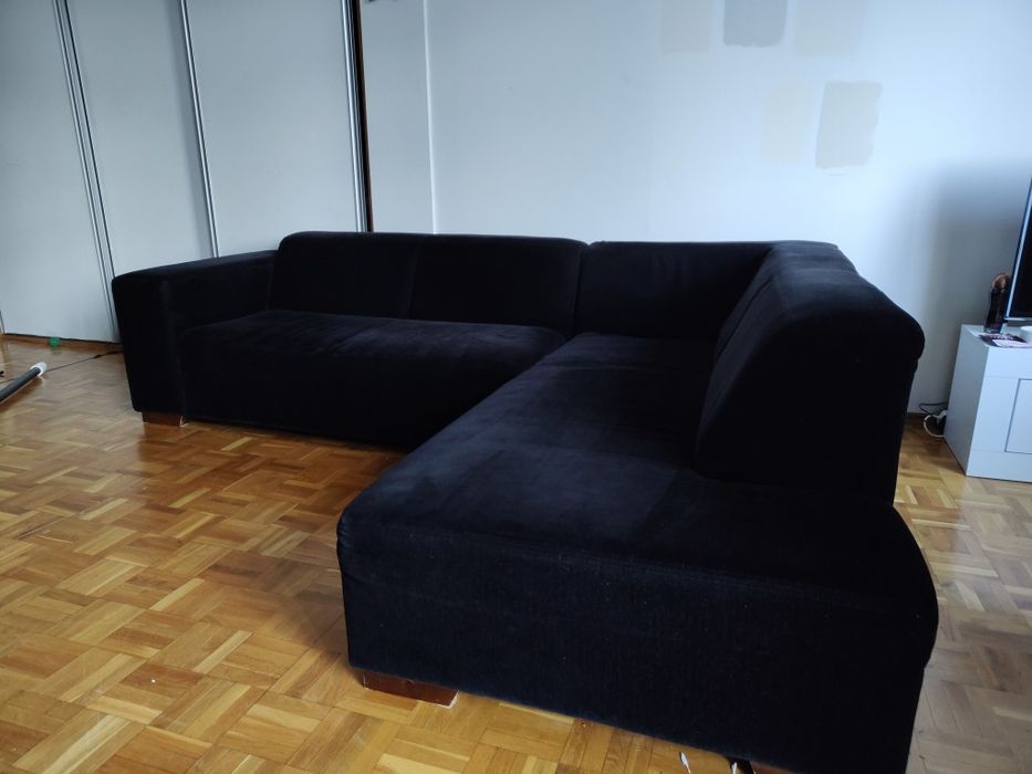 Narożnik czarny duzy nierozkladany