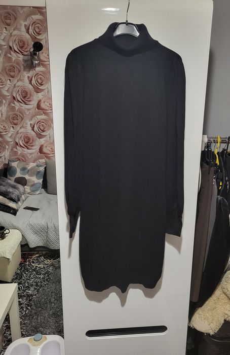 CZARNA sukienka  sweterkowa z golfem xl Bodyflirt