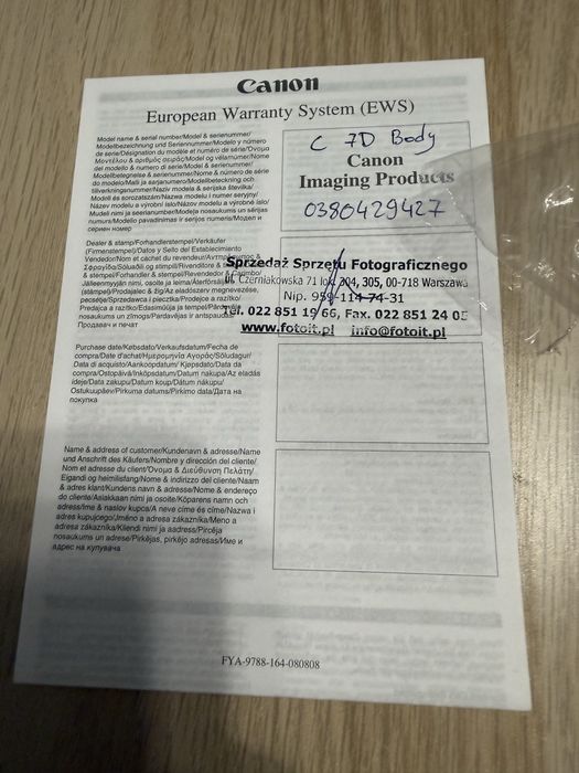 Canon 7D mark I przebieg 29241 zdjęć