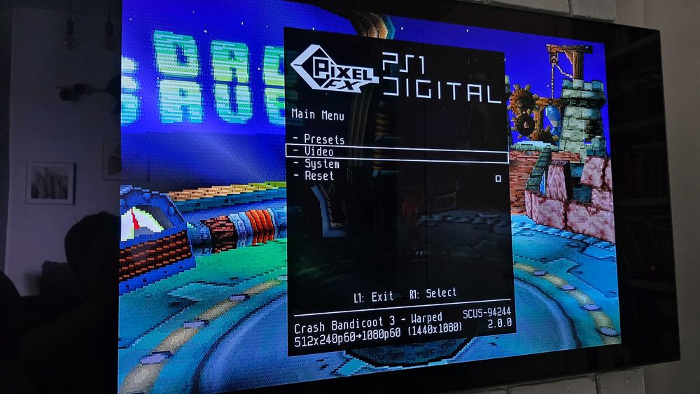 PlayStation PSX z modem HDMI (PS1Digital) + XStation ODE zamiast napędu + nowe kondensatory