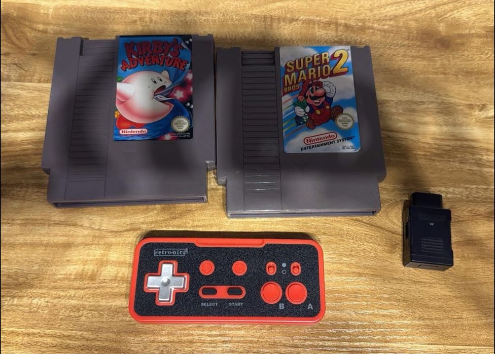 Gry NES Mario Bros 2 i Kirby Adventure + gamepad