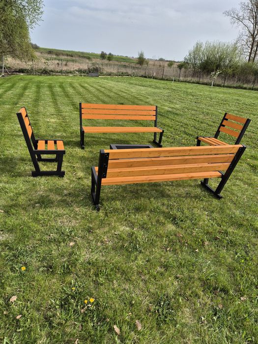 Meble ogrodowe ławki stoły krzesła paleniska 5mm z rusztem lub bez