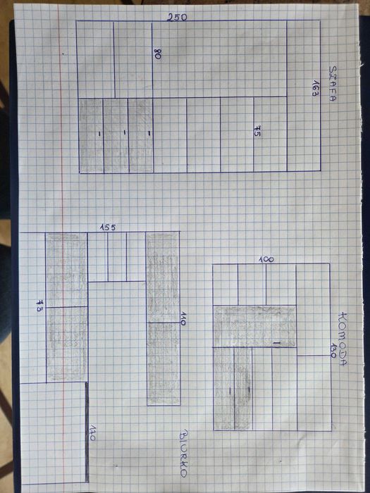 Meble- szafa, komoda, biurko z nadstawką