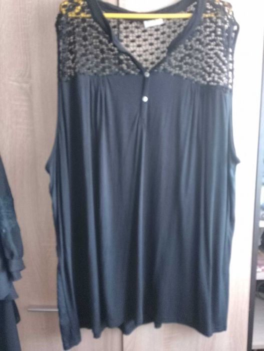 Piękna czarna mega duża tunika damska r. 58 plus size