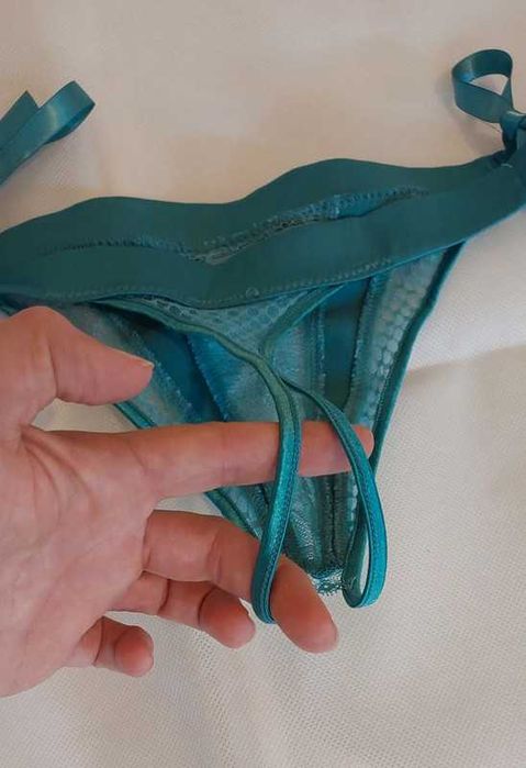 Cueca azul acetinada XS-S