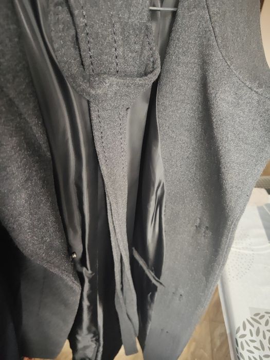 Płaszcz szary z paskiem H&M