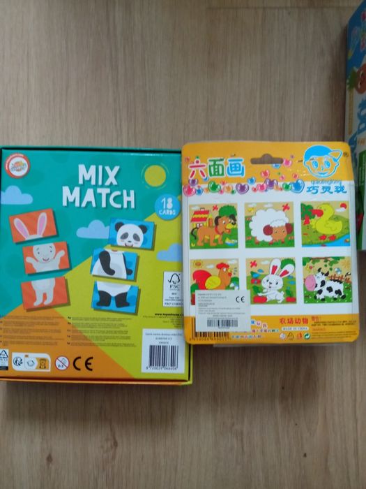 Zestaw puzzle drewniane klocki bierki ukladanka
