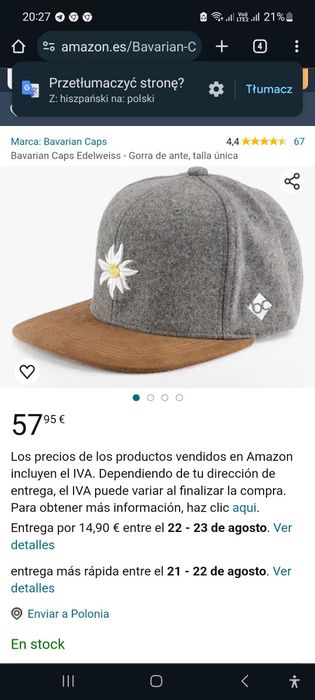 Czapka z daszkiem bawarian caps
