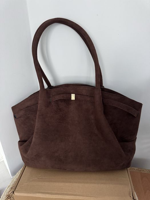 Замшева сумка шоколадна Zara