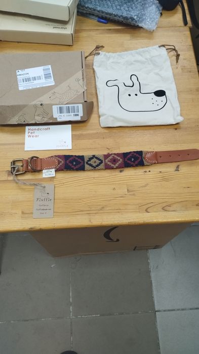 Ошейник для собак(ручная работа)из кожи Fluffle