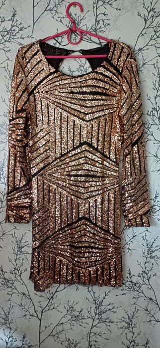 Sukienka ZARA cekiny- rozm.L NOWA