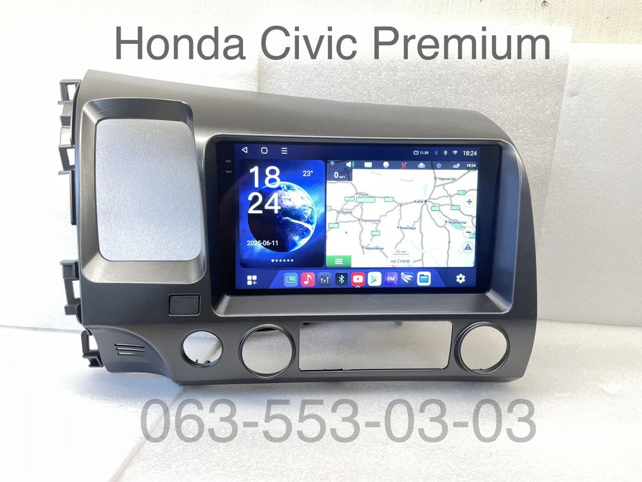 Штатная магнитола Honda Civic Android 4/64Gb 4G 8 ядер Дизайн! QLED 2k