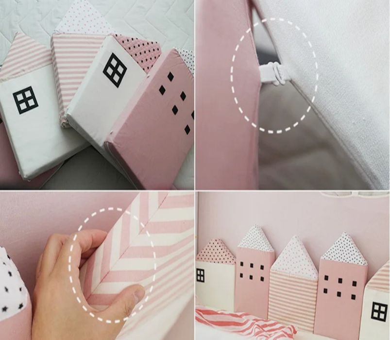 Contorno de berço e lençóis