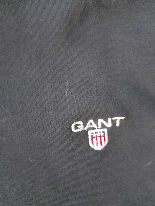Лонгслів з комірцем бавовняний сорочка светр чорний Gant оригінал розмір L