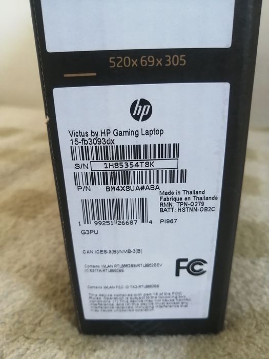 Новий ноут HP Victus 15 fb3093dx, Ryzen 7 7445HS, 16GB/512GB, RTX 4050