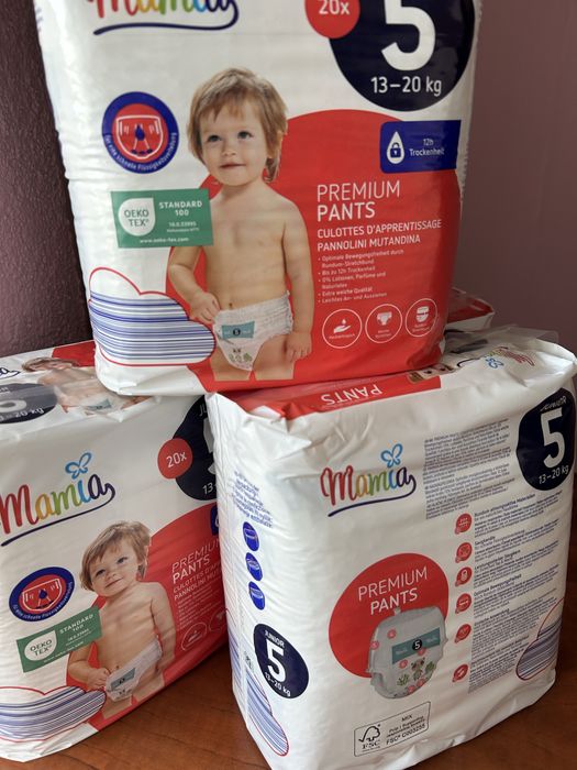 80 sztuk. Pieluchomajtki dla dzieci Mamia Junior 5