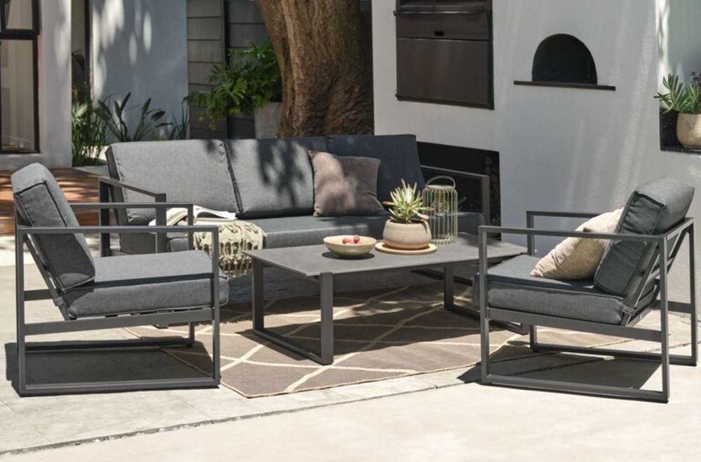 Zestaw wypoczyn. Jysk JUTLANDIA VONGE 5-miejsc. czarny