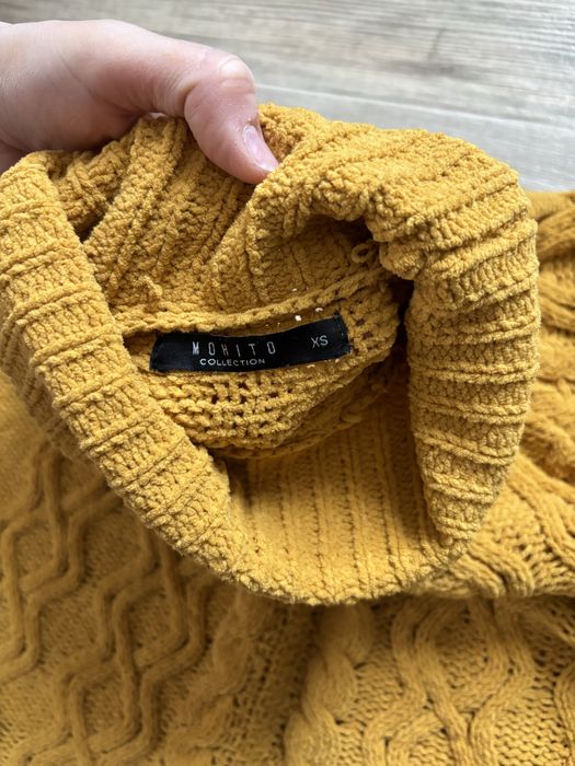 Golf welurowy musztardowy XS Mohito