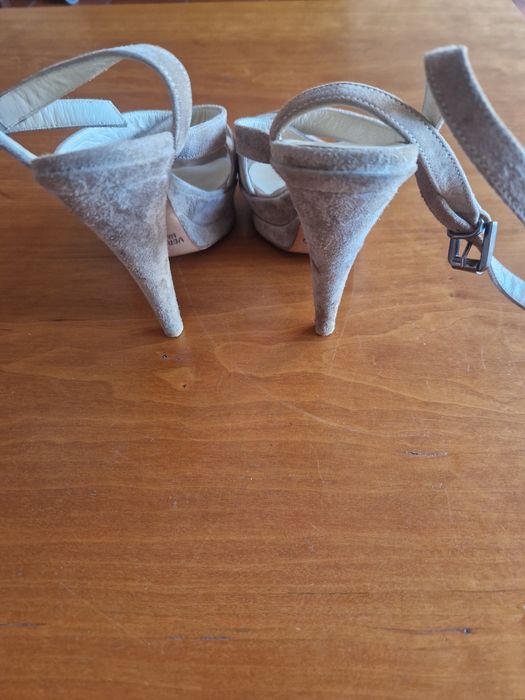 Sandálias de salto alto compensadas em couro genuíno "Bagatt"