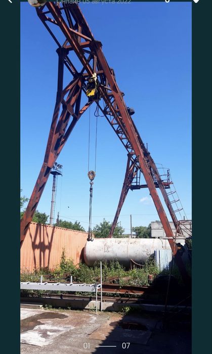 Кран козловий з тельфером, кран балка