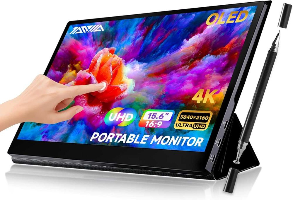Портативный сенсорный монитор TANXJIA 15.6" 4K/OLED/USB C/HDMI
