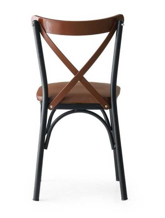 Zestaw 4 krzeseł rustykalnych Ekol brązowo-czarne Kalune Design