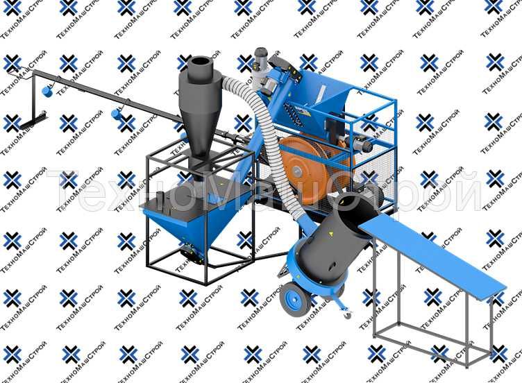 Лінія брикетування соломи. Ударный пресс для брикетов "Ecopress"