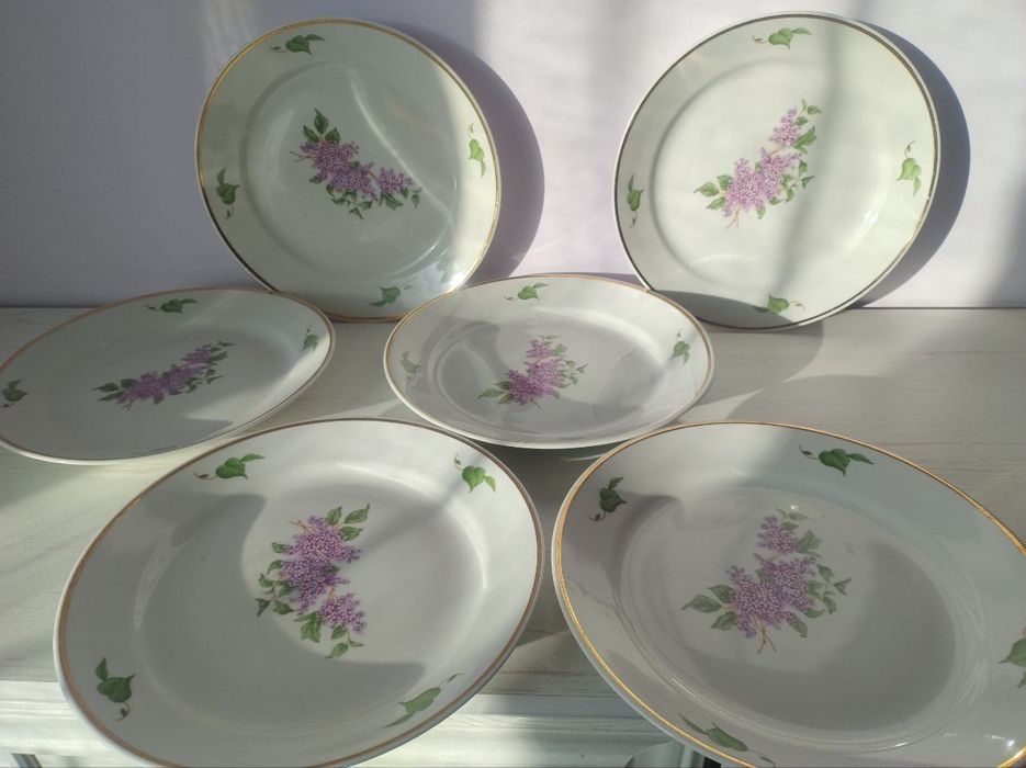 Сирень Бузок Дулево Дульово 24 см, плоскі тарілочки