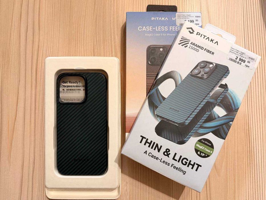 Чохол Pitaka MagEZ Case 4 для iPhone 15 Pro (Black/Blue Twill)