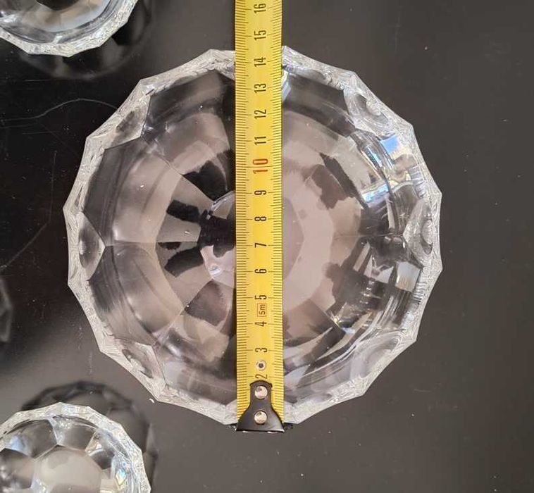 Wintage. Pięć kryształowych dużych salaterek - PRL