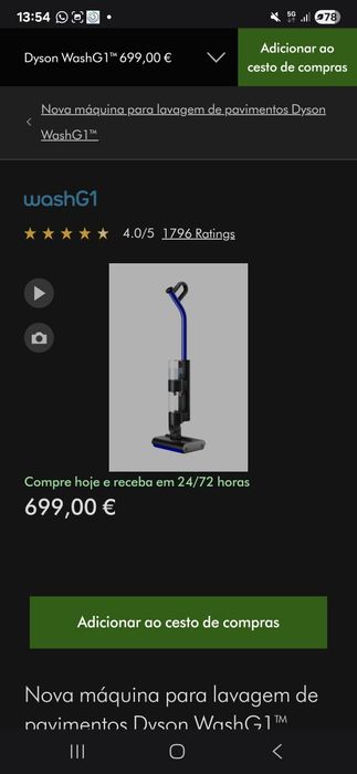 Dyson wash G1 aspirador e lavadora de Chao 2 em 1