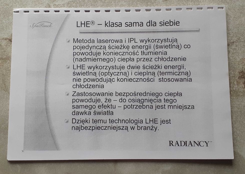 Spa Touch II Fotoepilacja- trwała likwidacja owłosienia.
