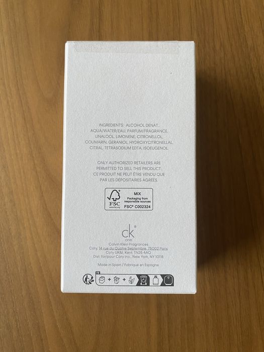!NOVO E SELADO! Calvin klein one 100ml