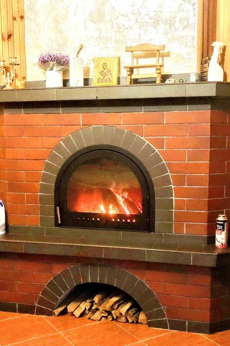 Дверці для каміна арочні під замовлення, дверка каминная со стеклом