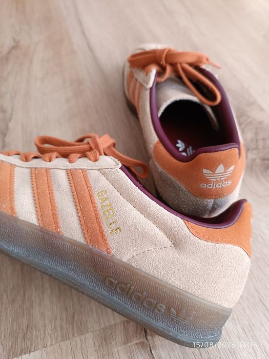 Adidas gazelle beje e laranja