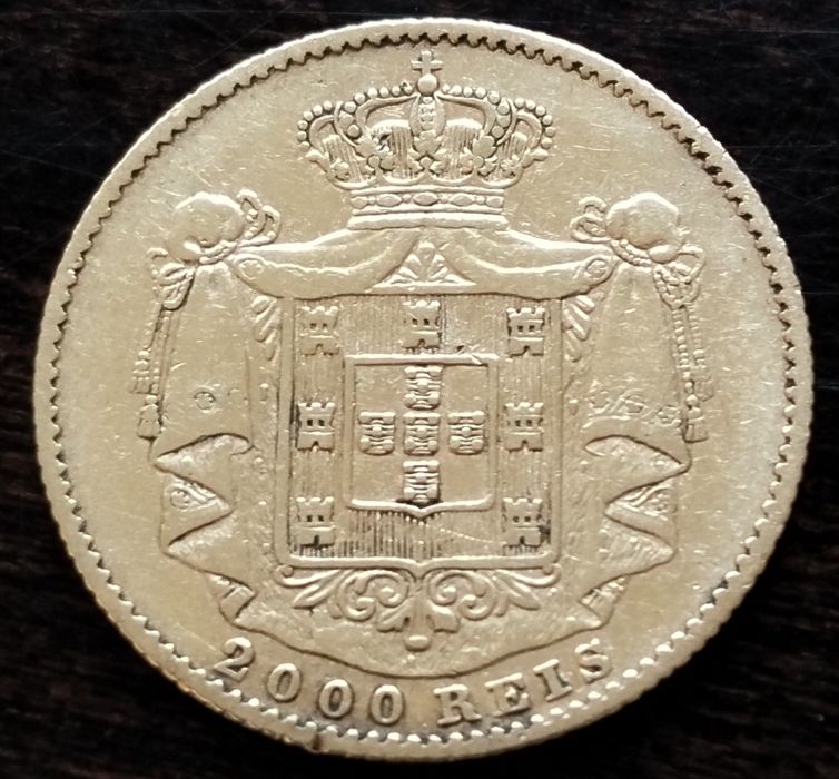 Moeda Ouro 2000 Réis 1869 D. Luís Excelente Estado