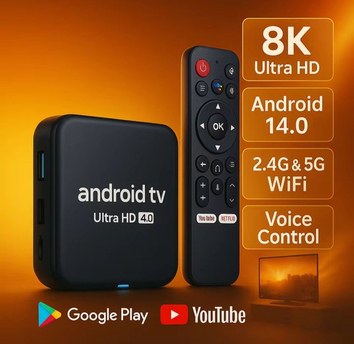 Смарт приставка, тв бокс Q18 ATV 8К UHD 4/ 64