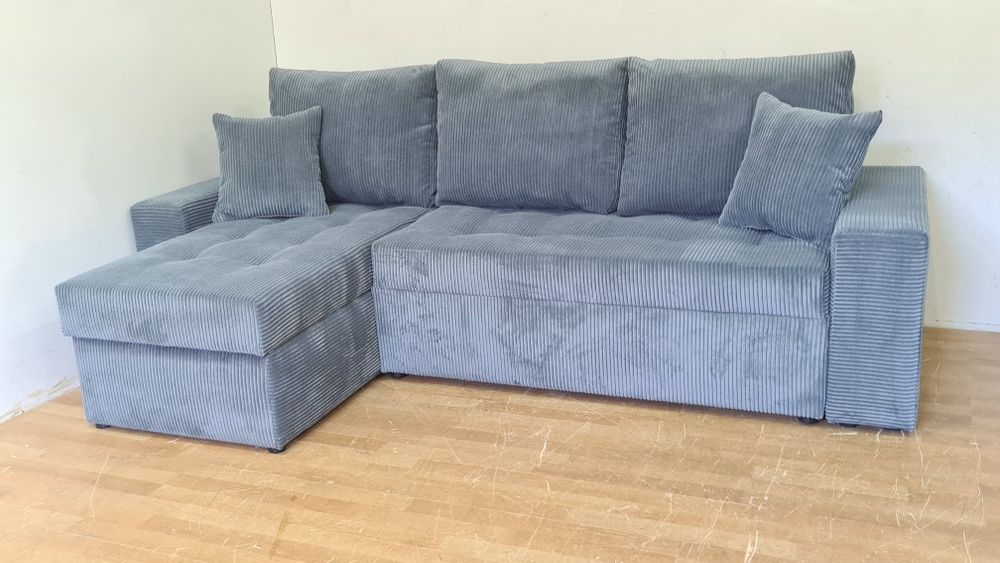 Nowy Narożnik automat sprężyny sztruks welur plusz sofa rogówka kanapa