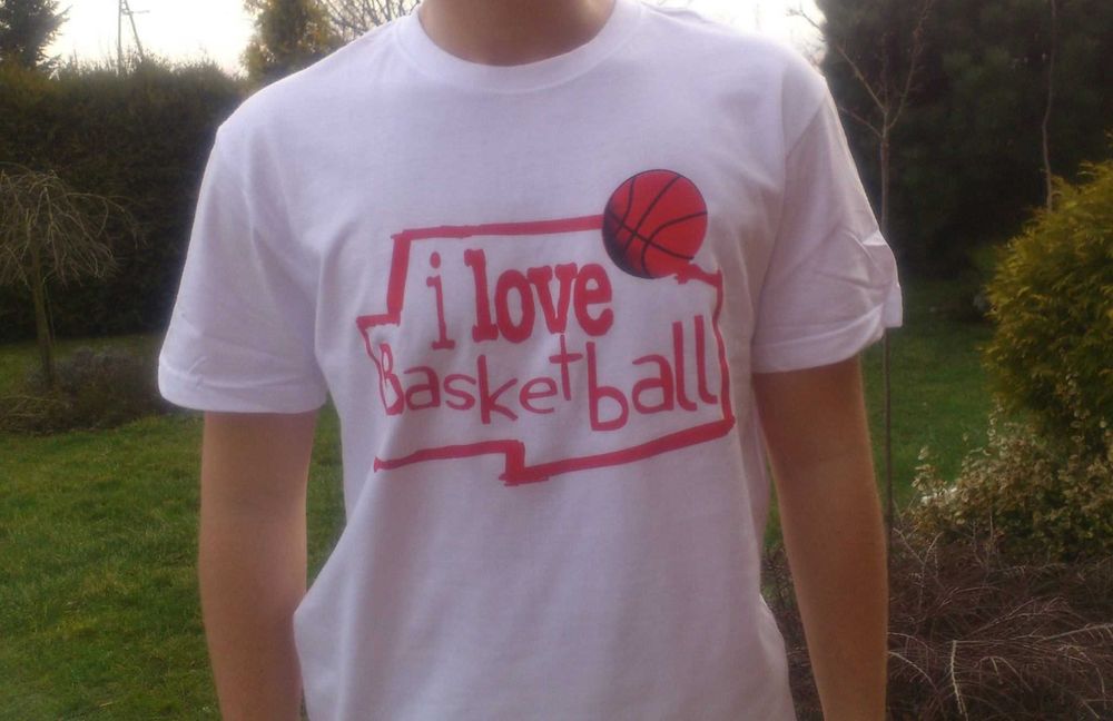 T-Shirt koszulka z nadrukiem I LOVE BASKETBALL - NOWA !