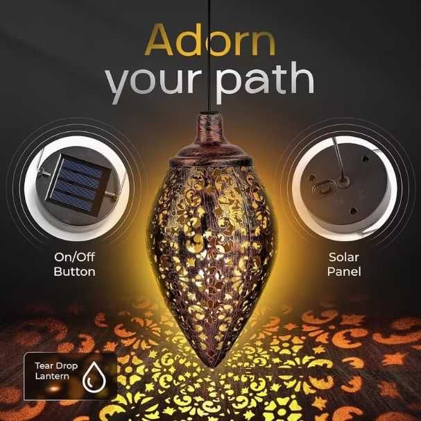 Lampa ogrodowa - solarna, wisząca z podświetleniem ambient.
