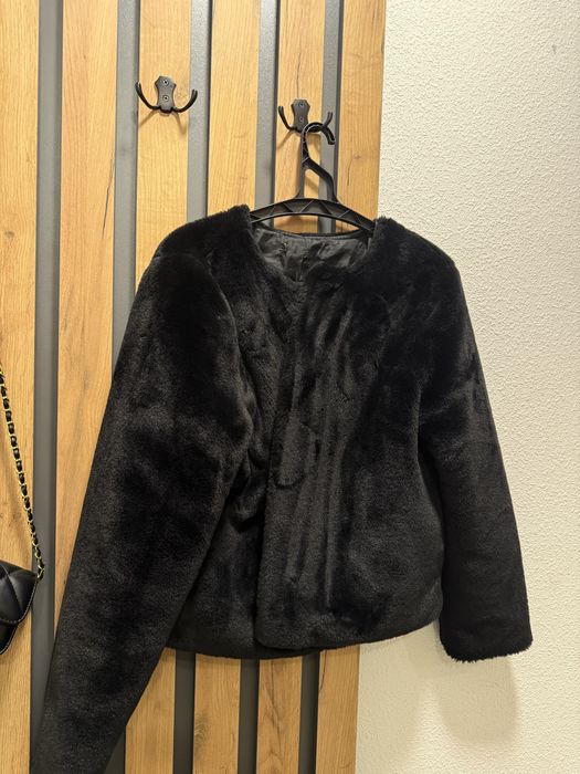 Еко шуба жіноча, чорного кольору