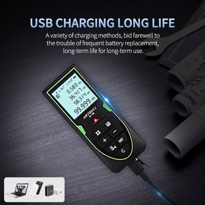 Топовая лазерная рулетка ARTBULL AG100 Green 2гироскопа 850mAh SW-100G