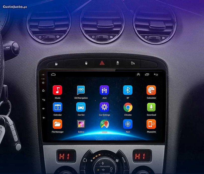 Auto-rádio 9" android 14 Peugeot 308 RCZ 408 de 2007 a 2013